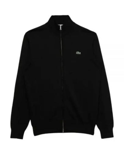 Men's Stand Up Collar Organic Cotton Zip-Up Jacket Black - LACOSTE - BALAAN 2