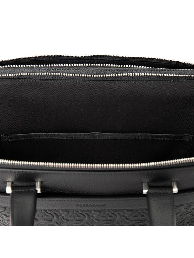 Gancini Embossed Brief Case Black - SALVATORE FERRAGAMO - BALAAN 8