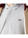 Men's Paris Regular Fit Stretch Cotton Pique Short Sleeve Polo Shirt Grey - LACOSTE - BALAAN.