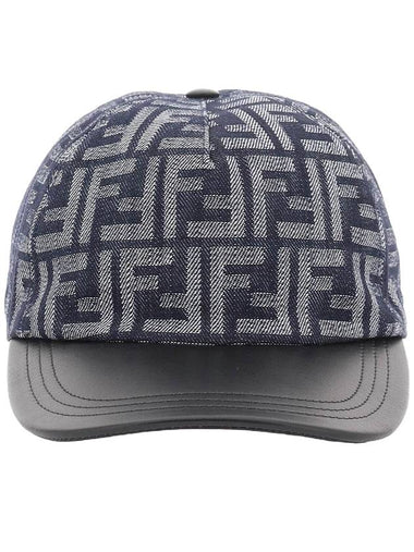 FF Jacquard Denim Ball Cap Dark Blue - FENDI - BALAAN 1