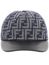 FF Jacquard Denim Ball Cap Dark Blue - FENDI - BALAAN 1