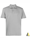 Men's Logo Patch Short Sleeve Polo Shirt Grey - CP COMPANY - BALAAN 2