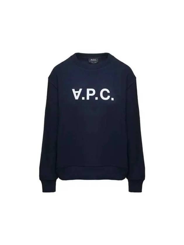 Elisa Logo Print Sweatshirt Navy - A.P.C. - BALAAN 2