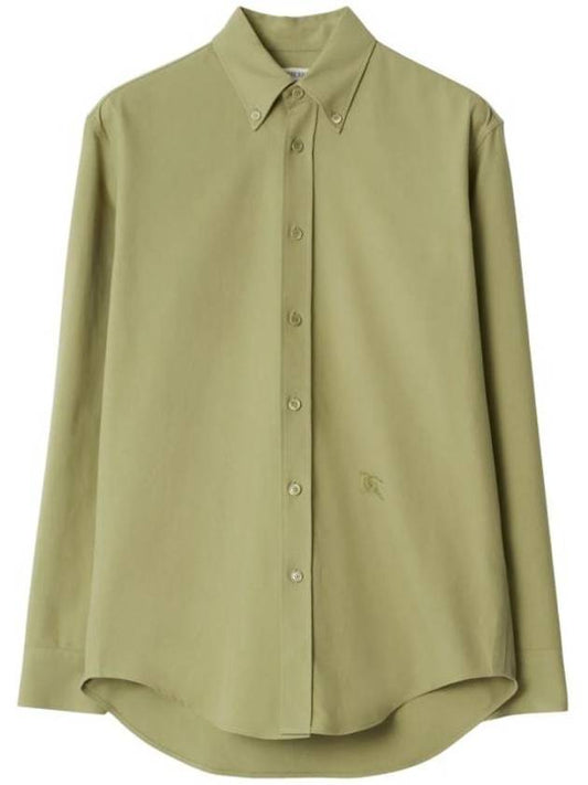 Cotton Oxford Long Sleeve Shirt Green - BURBERRY - BALAAN 1