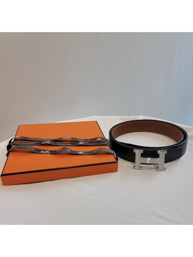 32mm Men s Double Sided Reversible H Suit Belt Gold Noir Matte Silver Clad - HERMES - BALAAN 10