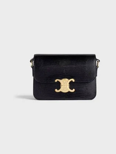 Teen Triomphe Lizard Shoulder Bag Black - CELINE - BALAAN 2