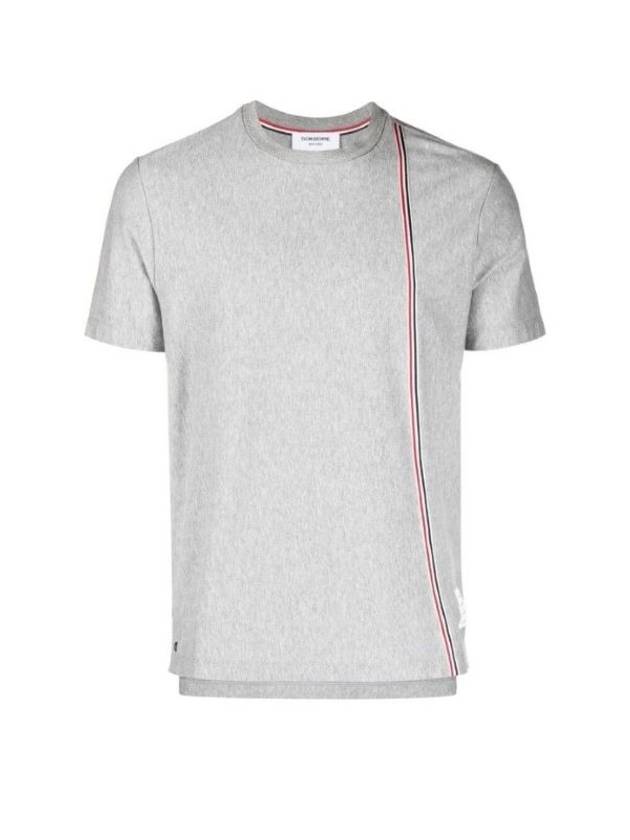 RWB Stripe Cotton Short Sleeve T-shirt Grey - THOM BROWNE - BALAAN 3