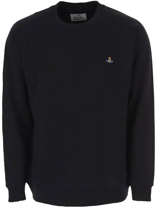 Men's ORB Embroidery Logo Crew Neck Sweatshirt Black - VIVIENNE WESTWOOD - BALAAN 2