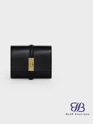 Small 16 3 fold wallet shiny calfskin black - CELINE - BALAAN 1