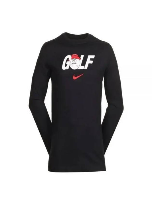 Men's Golf Long Sleeve T-Shirt Black - NIKE - BALAAN 1