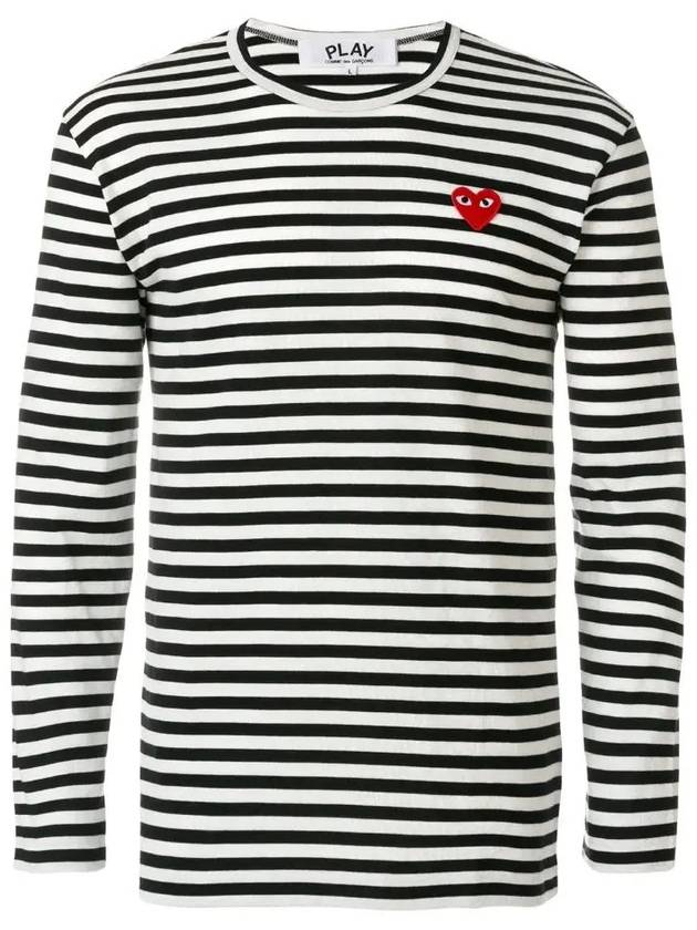 Comme des Garçons Waffen Striped Long Sleeve TShirt Black Men's TShirt AZ T164 051 1 - GOLDEN GOOSE - BALAAN 1