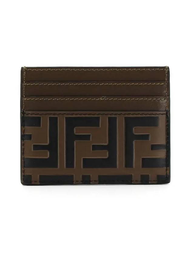 FF Logo Pattern Card Wallet Brown - FENDI - BALAAN 4