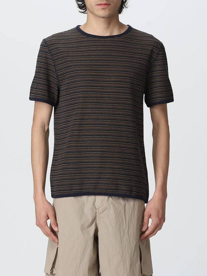 Striped Short Sleeve T-Shirt Navy Brown - OUR LEGACY - BALAAN 2