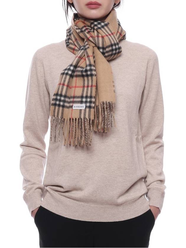 Check Cashmere Scarf Beige - BURBERRY - BALAAN 4