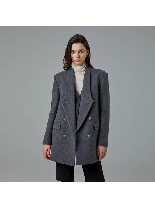 double breasted low lapel wool 100 half coat - RS9SEOUL - BALAAN 1