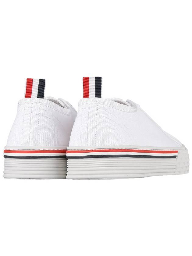 Striped Trim Lace-up Low Top Sneakers White - THOM BROWNE - BALAAN 6