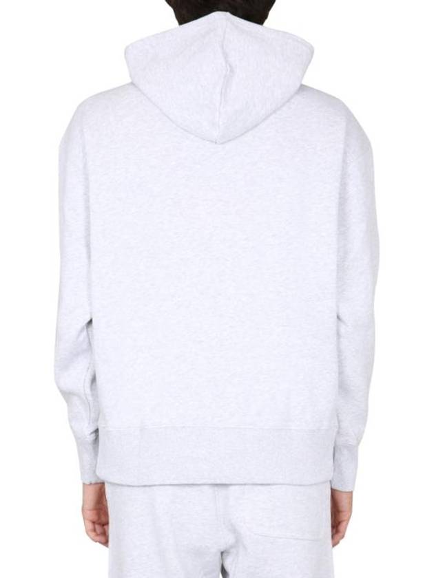 Milan Brushed Logo Cotton Hoodie Light Grey - MSGM - BALAAN 4