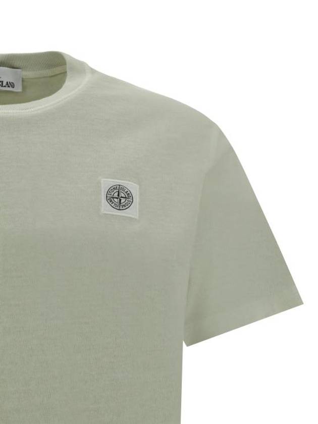 Organic Cotton Short Sleeve T-Shirt Pistachio - STONE ISLAND - BALAAN 4