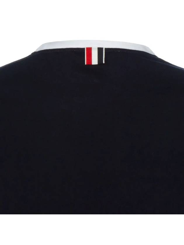 Asymmetric Hem Short Sleeve T-Shirt Navy - THOM BROWNE - BALAAN 5