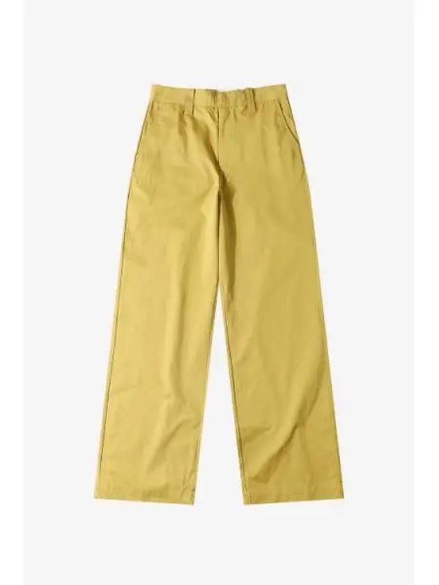 LE MONT ST MICHEL POTINE WIDE LEG COTTON GABARDINE PANTS Yellow - LE MONDE BERYL - BALAAN 1