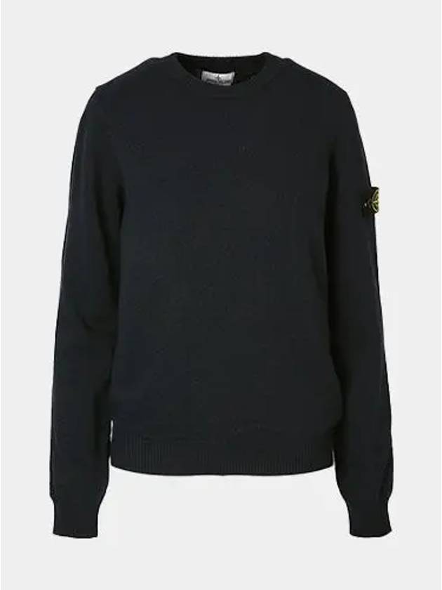 Kids Wappen Crewneck Logo Patch Knit Top Navy - STONE ISLAND - BALAAN 1