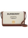 Buberry Mini Horseferry Print Canvas Leather Note Crossbody Bag Natural Tan - BURBERRY - BALAAN 1