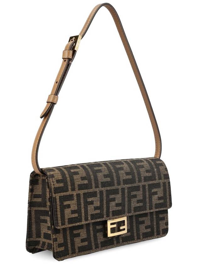 Baguette FF Fabric Shoulder Long Wallet Brown - FENDI - BALAAN 3