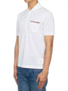 Men's Three Stripes Pocket Mercerized Short Sleeve Polo Shirt White - THOM BROWNE - BALAAN 5