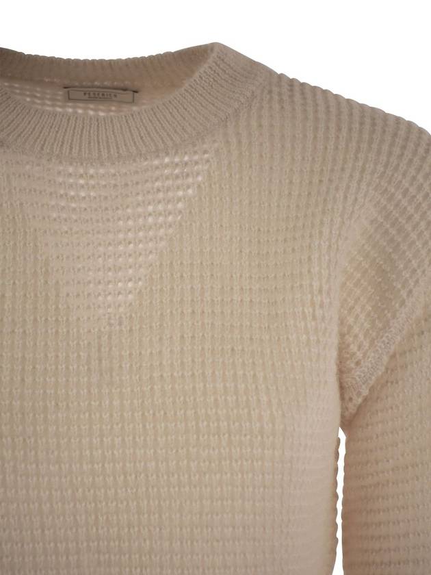 Alpaca crew neck knit top beige - PESERICO - BALAAN 5