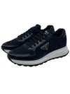 Prax 01 Re-Nylon Brushed Leather Low-Top Sneakers Black - PRADA - BALAAN 2