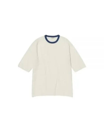 24 HARD TWIST HIGH GAUGE WOOL SILK KNIT TEE IVORY A24ST03WS - AURALEE - BALAAN 1