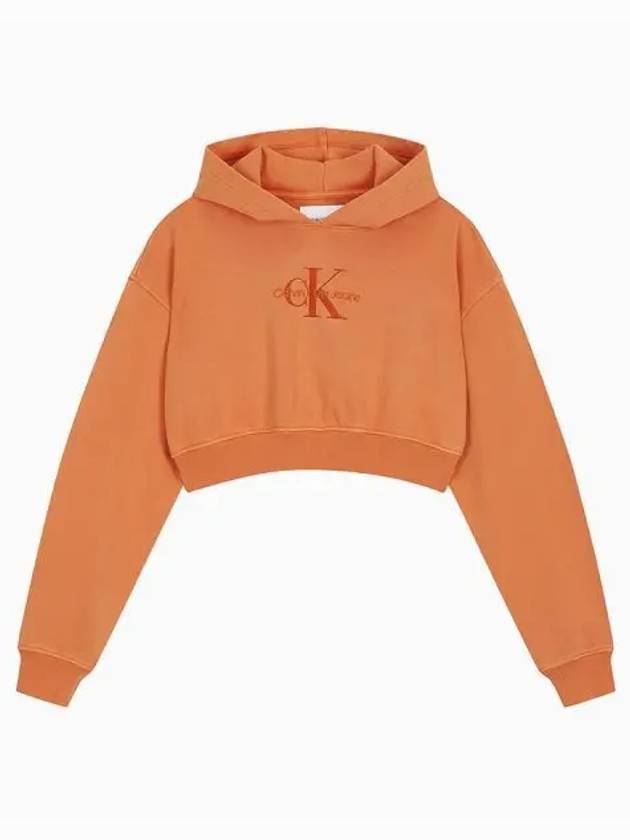 JEANS Women s Orange Mineral Dye Monologo Hoodie J222491 SEC - CALVIN KLEIN - BALAAN 2