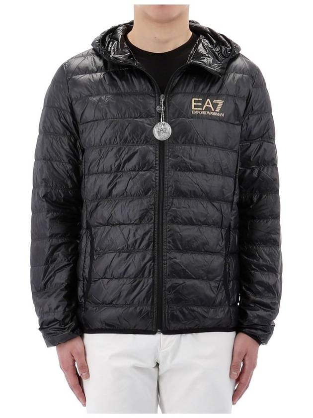 Men's Hooded Quilted Down Padding Black - EMPORIO ARMANI - BALAAN 3