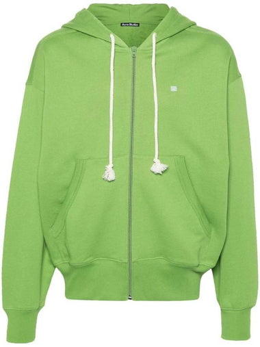 Small Face Logo Patch Zip-Up Hoodie Green - ACNE STUDIOS - BALAAN 1