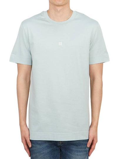 4G Logo Cotton Short Sleeve T-shirt Blue - GIVENCHY - BALAAN 2