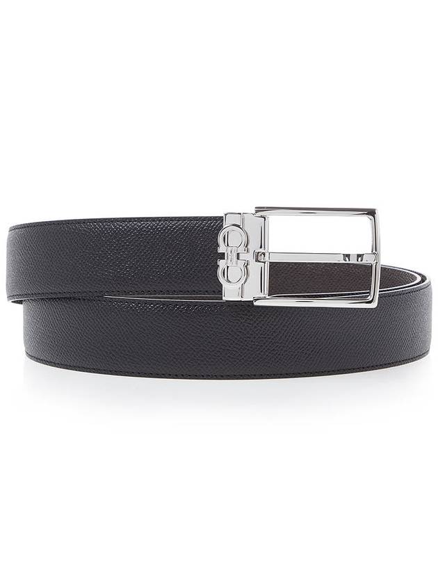 Gancini Reversible Adjustable Leather Belt Dark Brown - SALVATORE FERRAGAMO - BALAAN 11