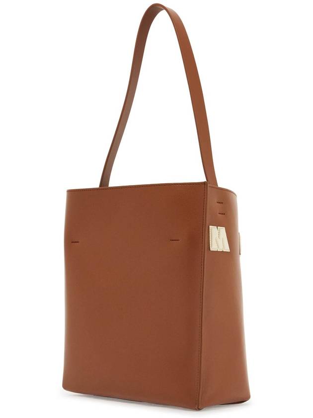 Museo Logo Patch Small Tote Bag Brown - MARNI - BALAAN 3