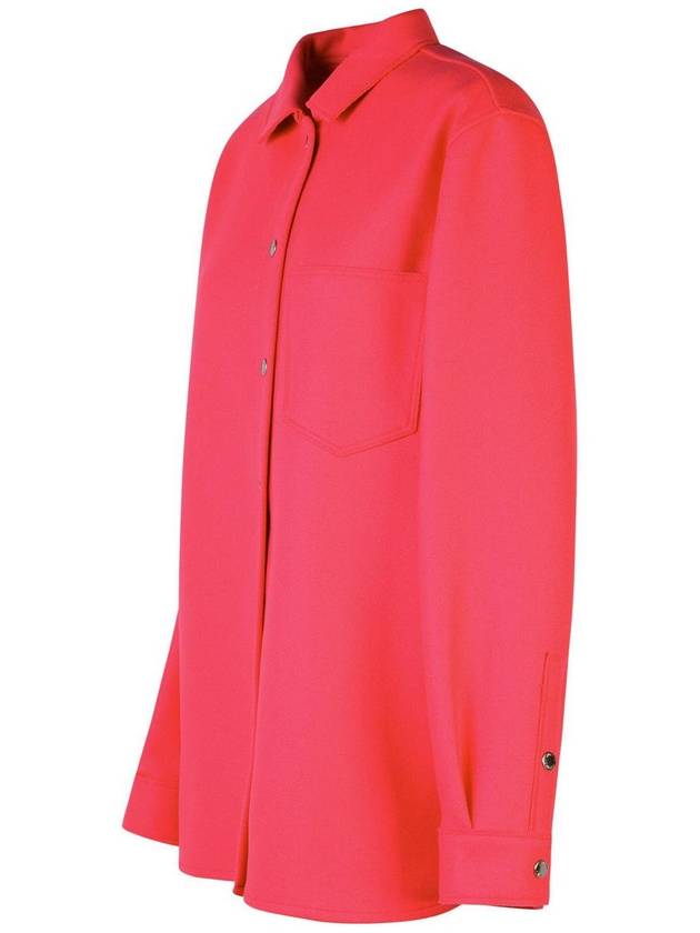 Moschino Jeans Oversized Fuchsia Wool Blend Shirt - MOSCHINO - BALAAN 2