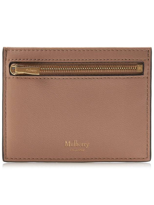 Zippered Grained Leather Card Wallet Maple - MULBERRY - BALAAN 2