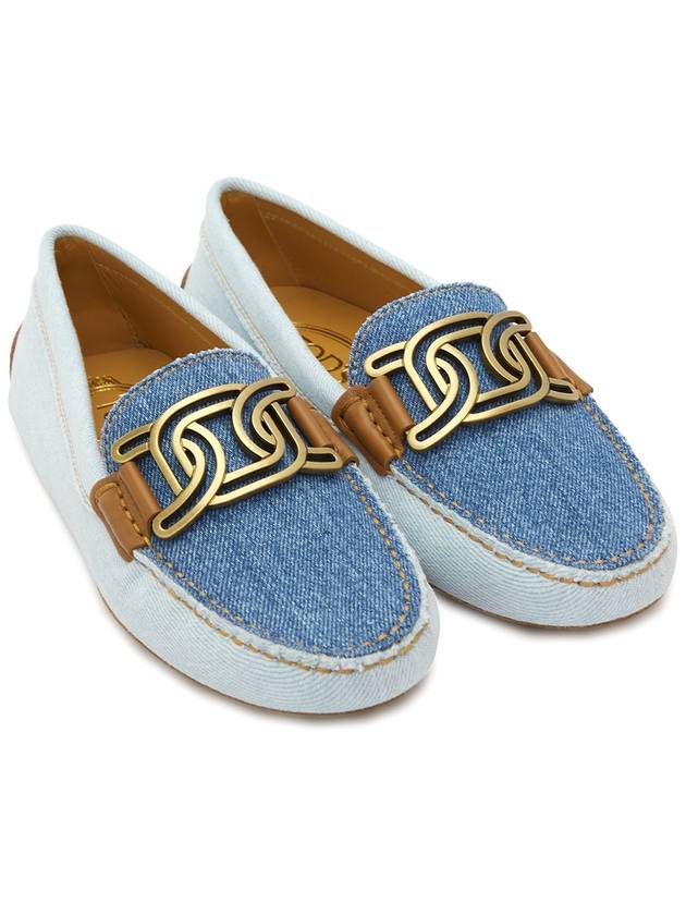 Kate Gommino Denim Leather Driving Shoes Light Blue - TOD'S - BALAAN.