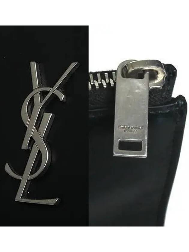 534680 Black Monogram Silver Logo Large Clutch Bag - SAINT LAURENT - BALAAN 4