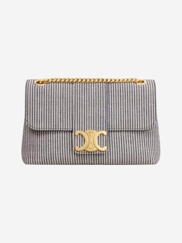 Medium Victoire Straight Textile Cross Bag Navy Blue - CELINE - BALAAN 1