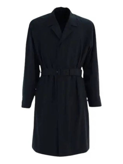 Cotton Blend Over Single Coat Navy - PRADA - BALAAN 2