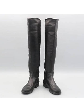 Black color leather blend over the knee women s boots 220MM - STUART WEITZMAN - BALAAN 1