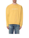 Embroidered Logo Organic Cotton Sweatshirt Yellow - SAINT LAURENT - BALAAN 2