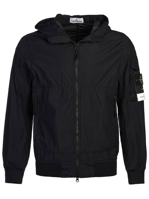 Men's Wappen Patch Naslan Watro Hooded Jacket Black - STONE ISLAND - BALAAN 2