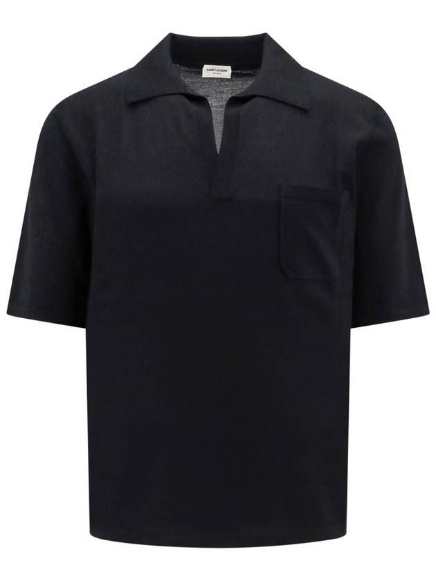 24 ss RESPONSIBLE Wool Polo Shirt WITH TON SUR TON Monogram 778950Y75YW1000 B0651012421 - SAINT LAURENT - BALAAN 2