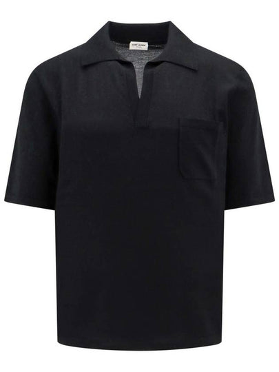 24 ss RESPONSIBLE Wool Polo Shirt WITH TON SUR TON Monogram 778950Y75YW1000 B0651012421 - SAINT LAURENT - BALAAN 2