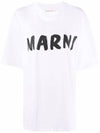 Logo Lettering Boxy Fit Short Sleeve T-Shirt White - MARNI - BALAAN 1