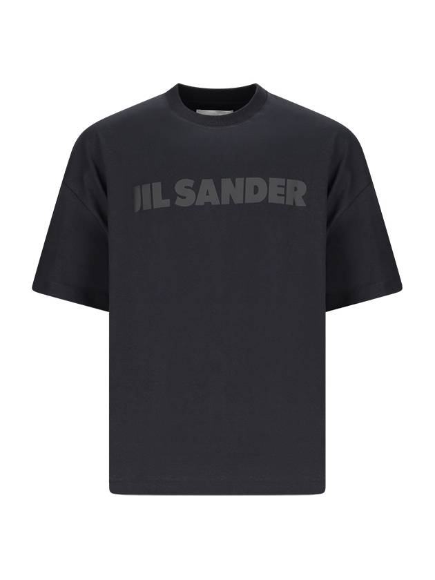 Logo Print Short Sleeve T-Shirt Black - JIL SANDER - BALAAN 2